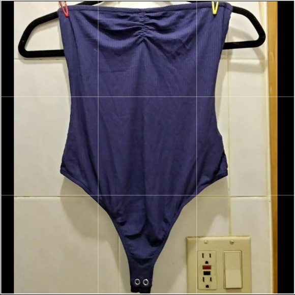 Strapless Ribbed Bodysuit - Picture 2 of 4